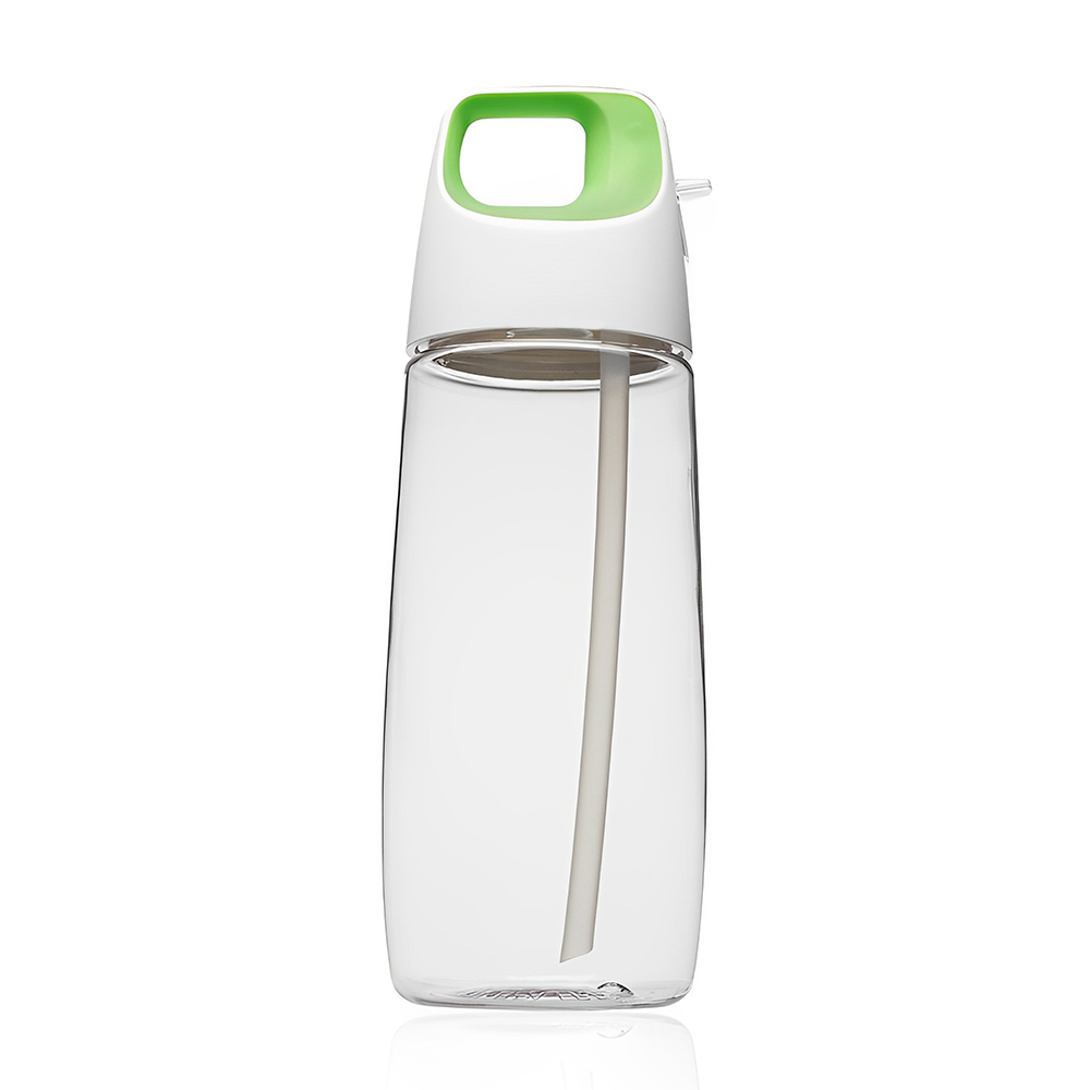 Green 27 oz Accent Cube Water Bottles with Straw