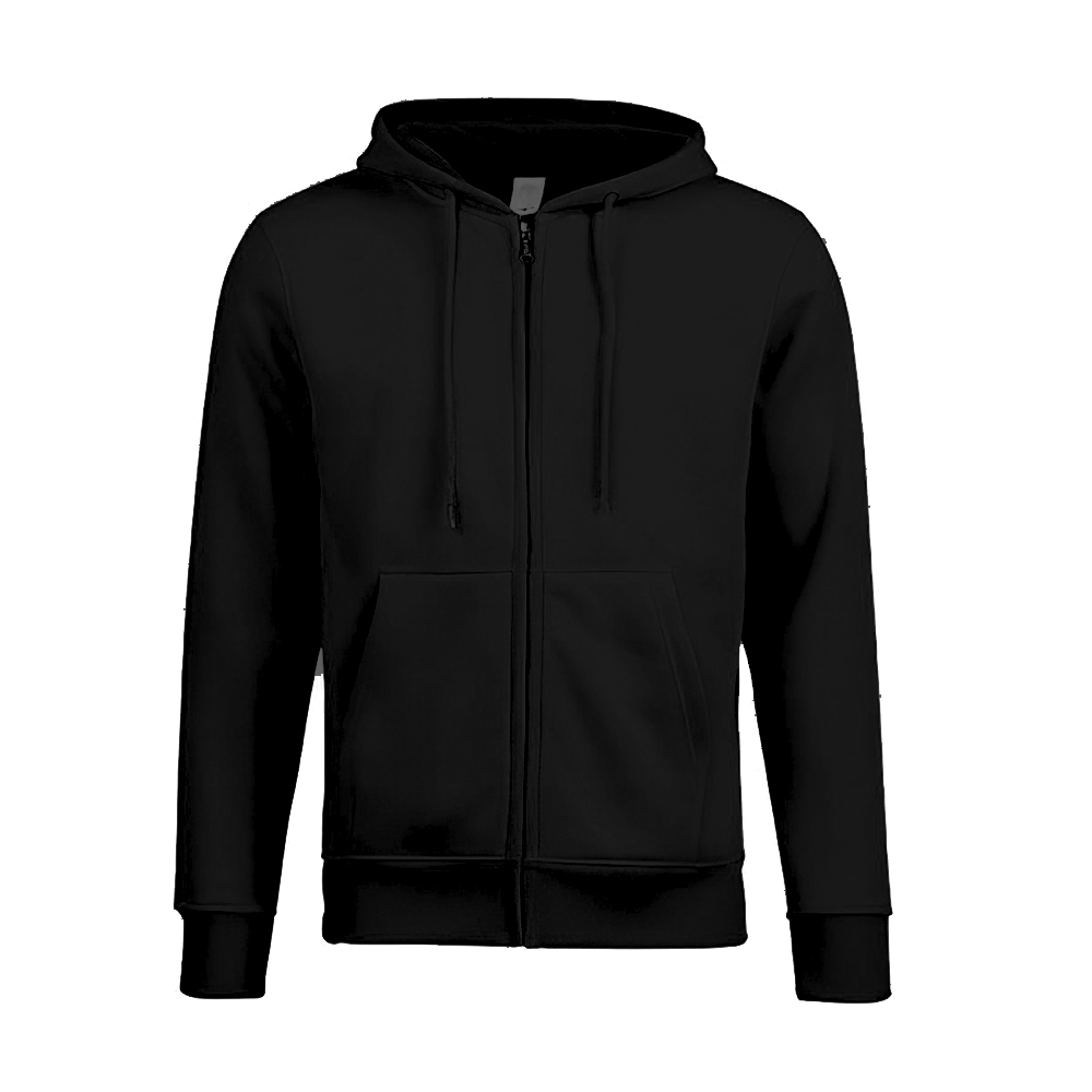 Fleece Full-Zip Hooded Sweatshirt Black Color