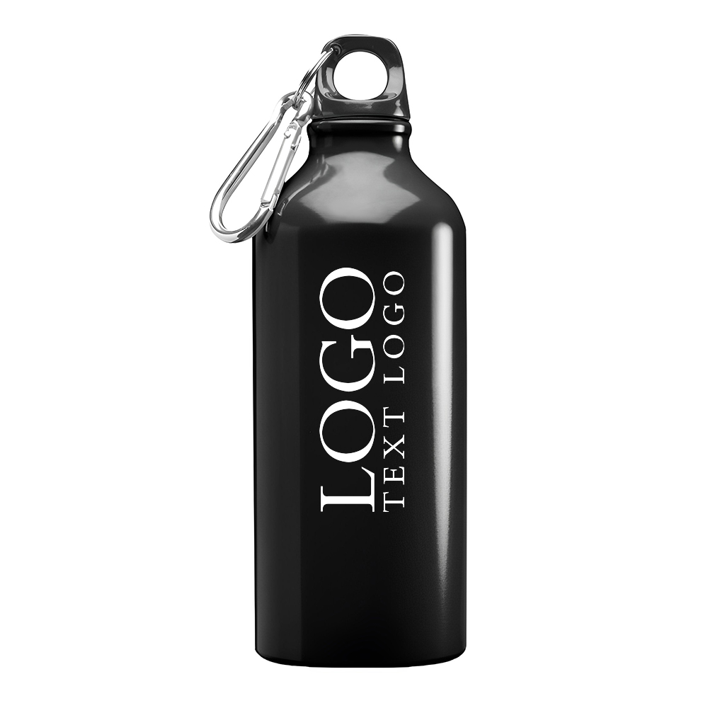 Black 20 oz Aluminum Water Bottles With Logo