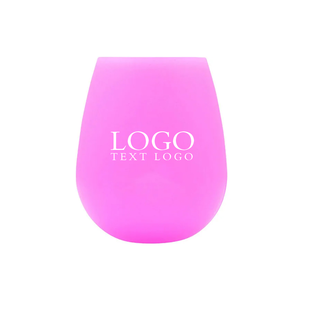 Pink 12 oz Silicone Wine Cup With Logo