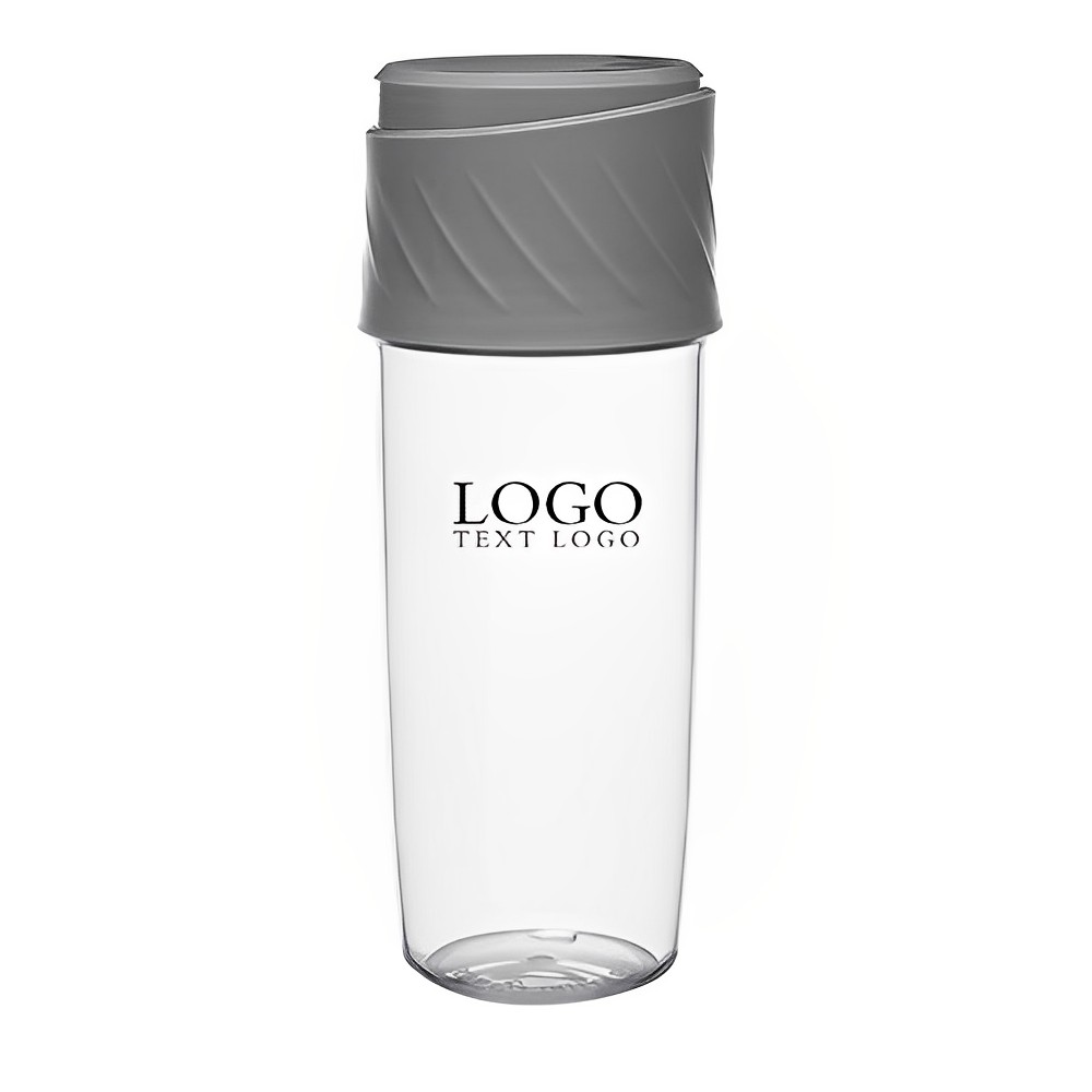 16 oz Dual Sip-N-Snack Tritan Water Bottle Gray With Logo