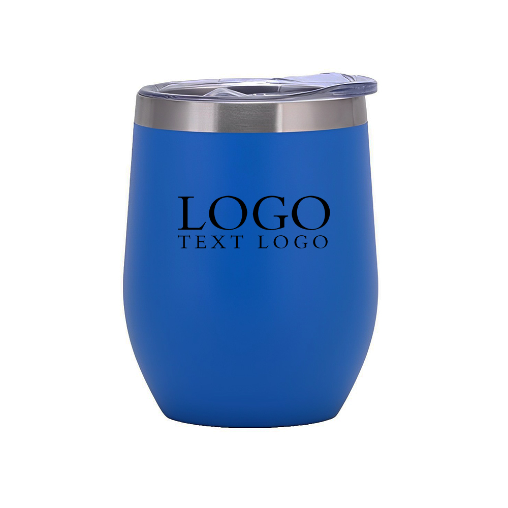 Navy Blue 12 oz Double Wall Vacuum Wine Cup With Logo