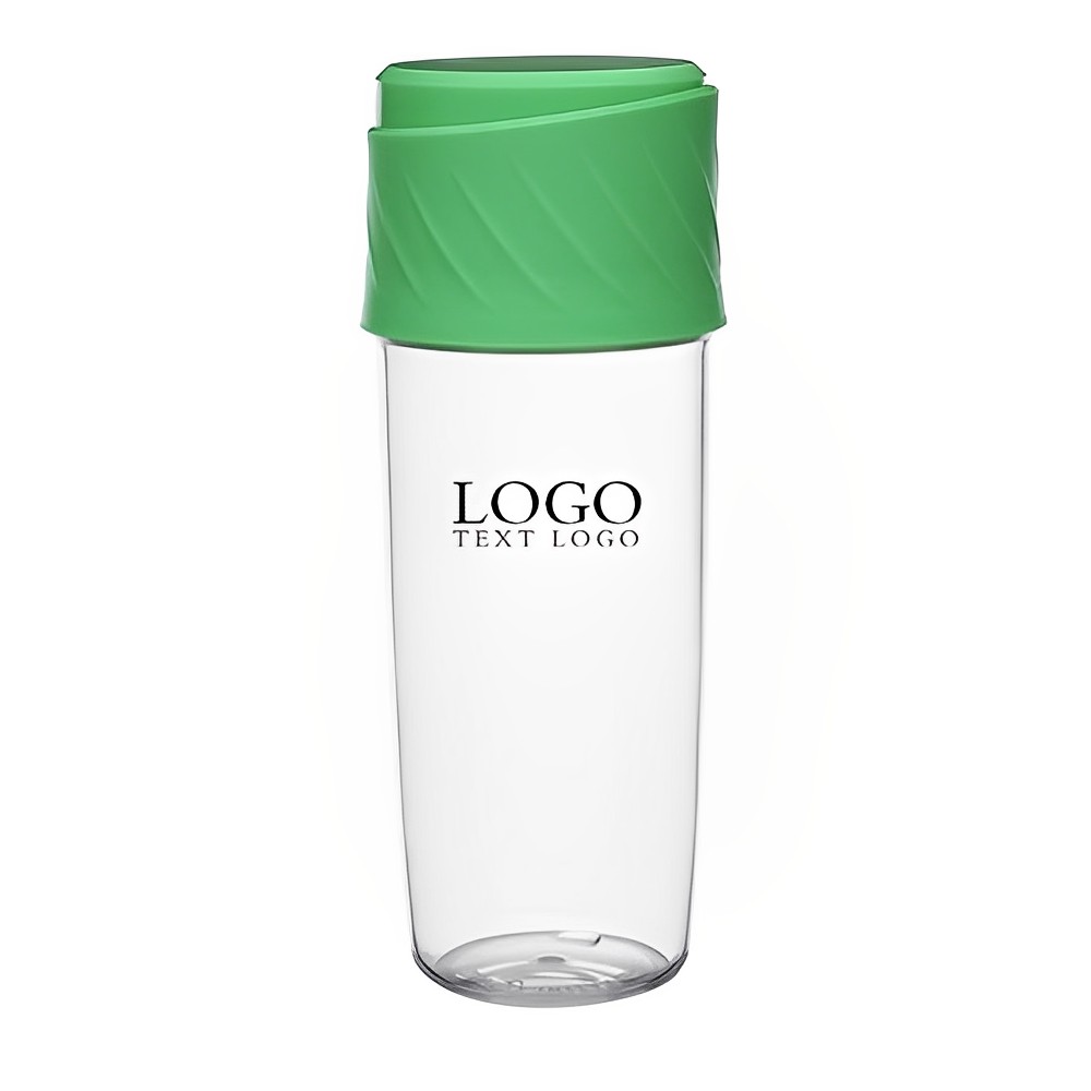 16 oz Dual Sip-N-Snack Tritan Water Bottle Green With Logo