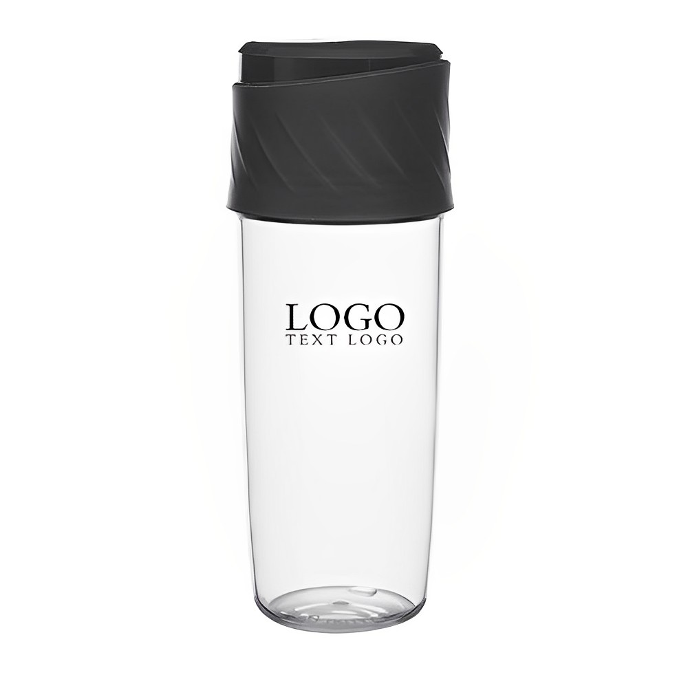 16 oz Dual Sip-N-Snack Tritan Water Bottle Black With Logo