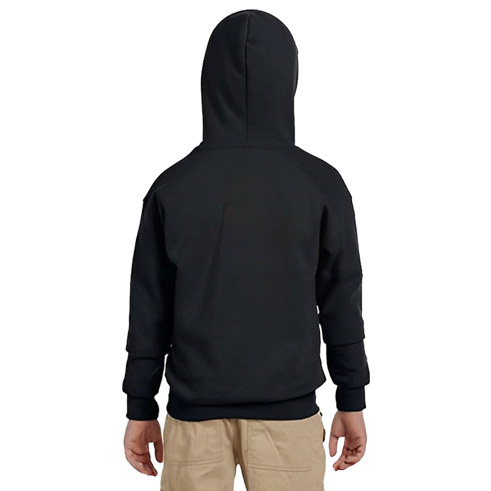 Customized Gildan Heavy Blend Youth Full Zipper Hooded Sweatshirt Black Back