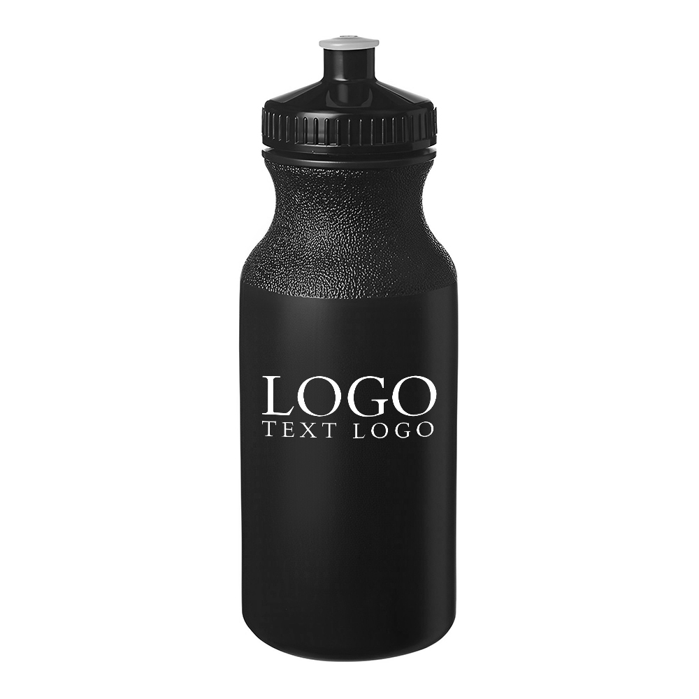 Black 20 oz Promotional Plastic Water Bottles With Logo