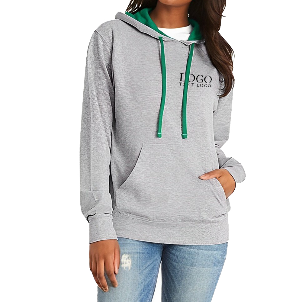 Advertising Next Level Unisex French Terry Pullover Hoody Hthr Grey Kelly Green With Logo