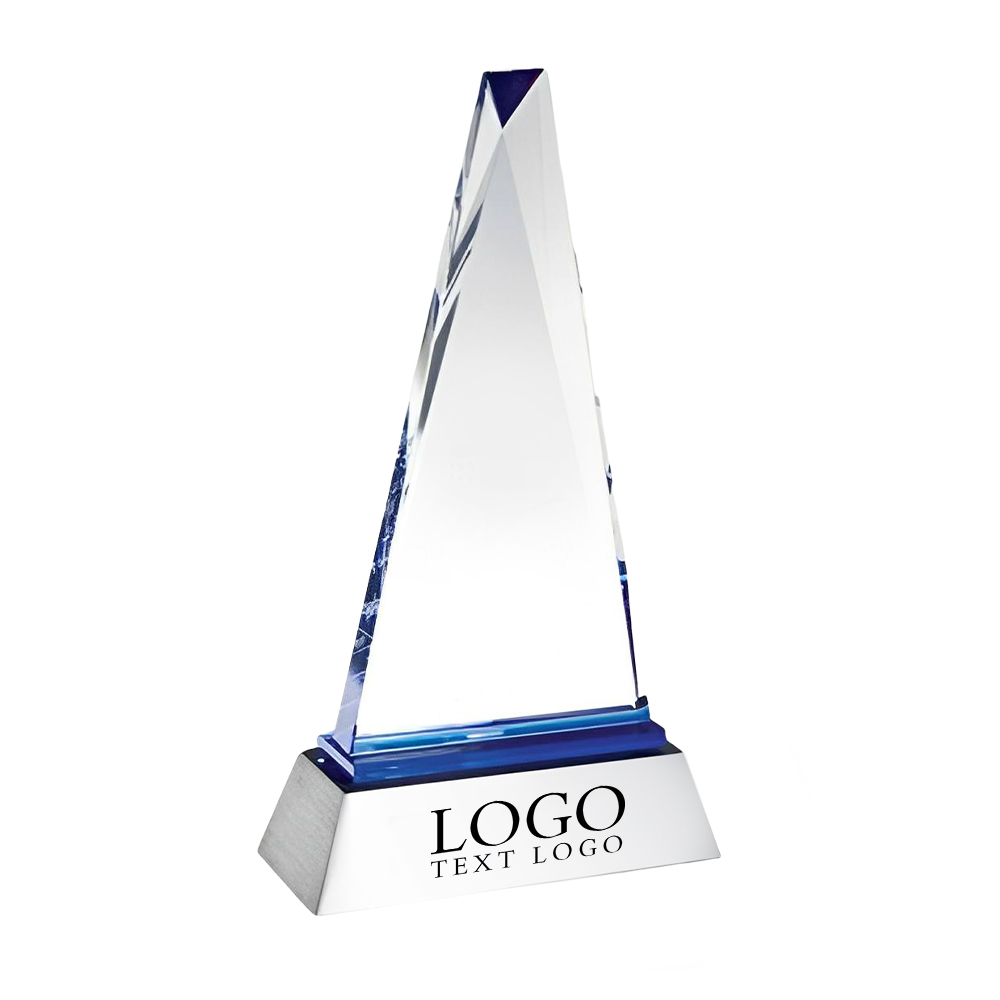 Blue Paramount Crystal Award With Logo Blue Paramount Crystal Award With Logo
