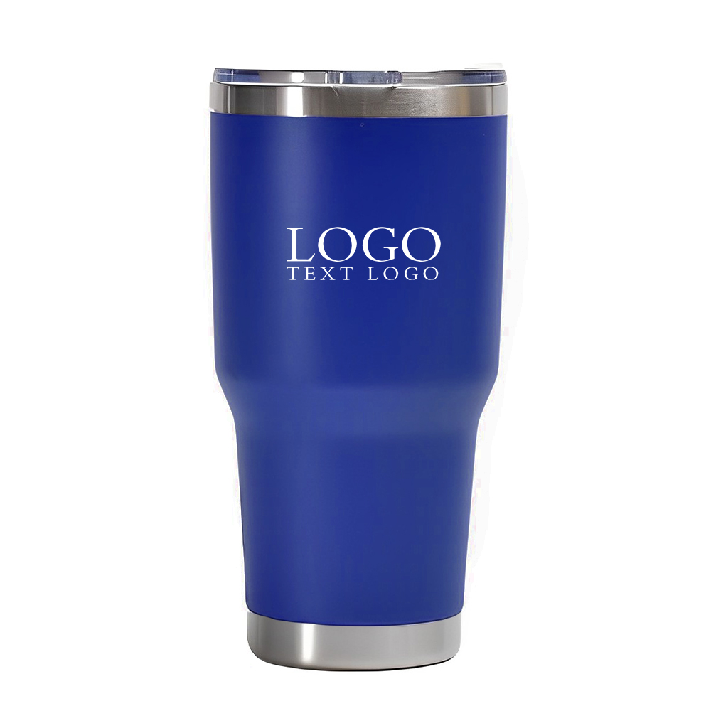 Navy Blue 30 Oz Stainless Steel Tumbler With Logo