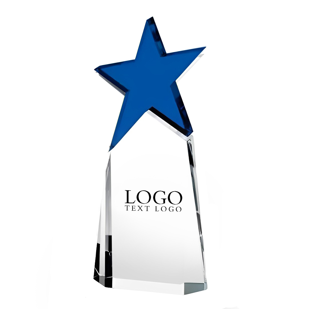 Crystal Triumphant Star Award Blue With Logo Crystal Triumphant Star Award Blue With Logo