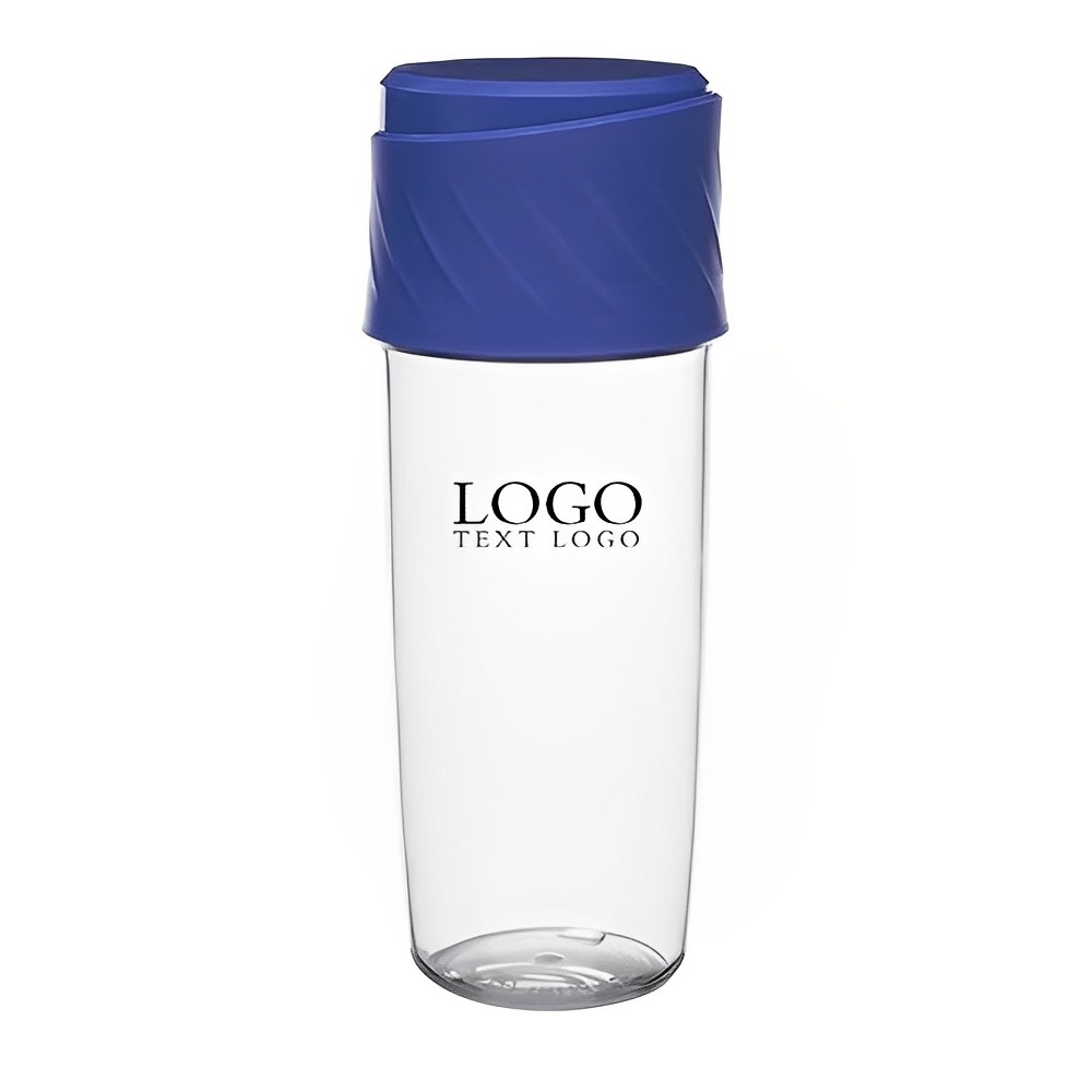 16 oz Dual Sip-N-Snack Tritan Water Bottle Blue With Logo