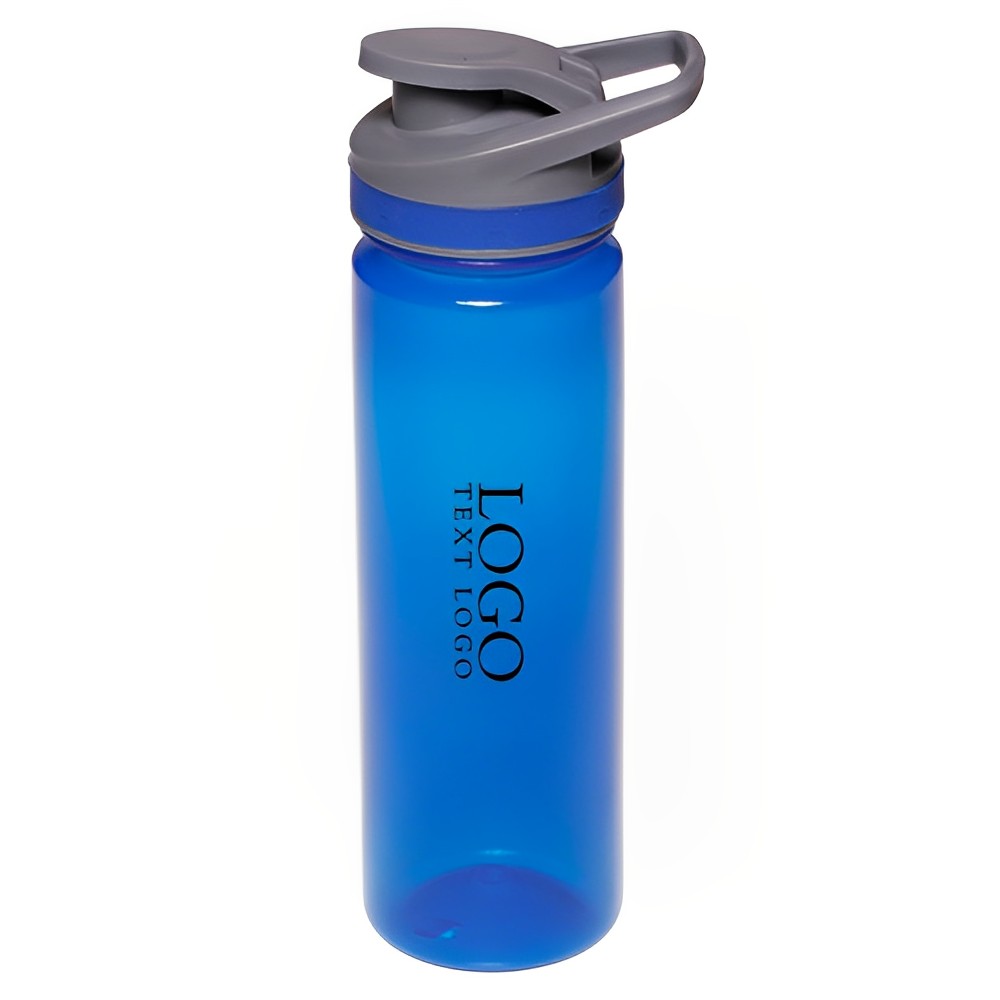 22 oz Flip Top Plastic Sports Bottles Blue With Logo