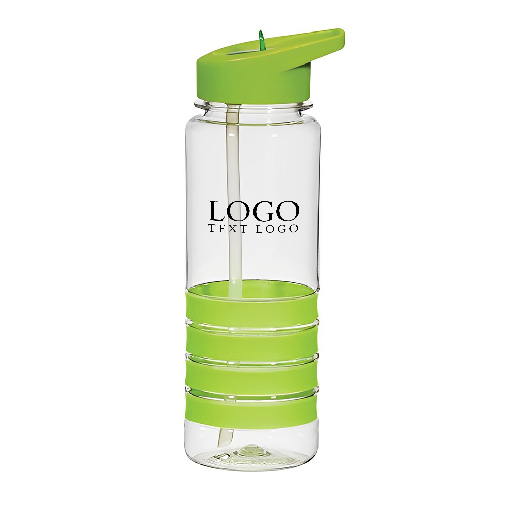 Customized 24 Oz Tritan Banded Gripper Bottle Lime With Logo