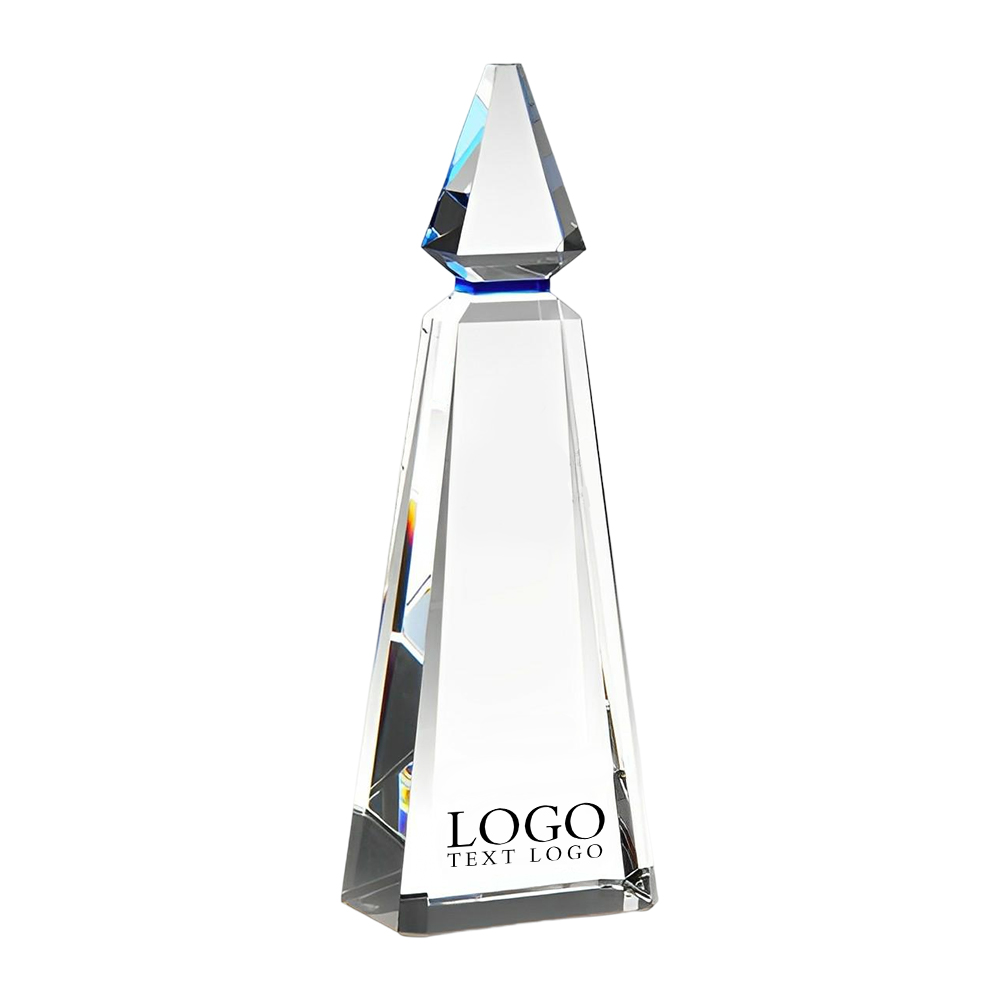 Blue Phineal Crystal Award With Logo