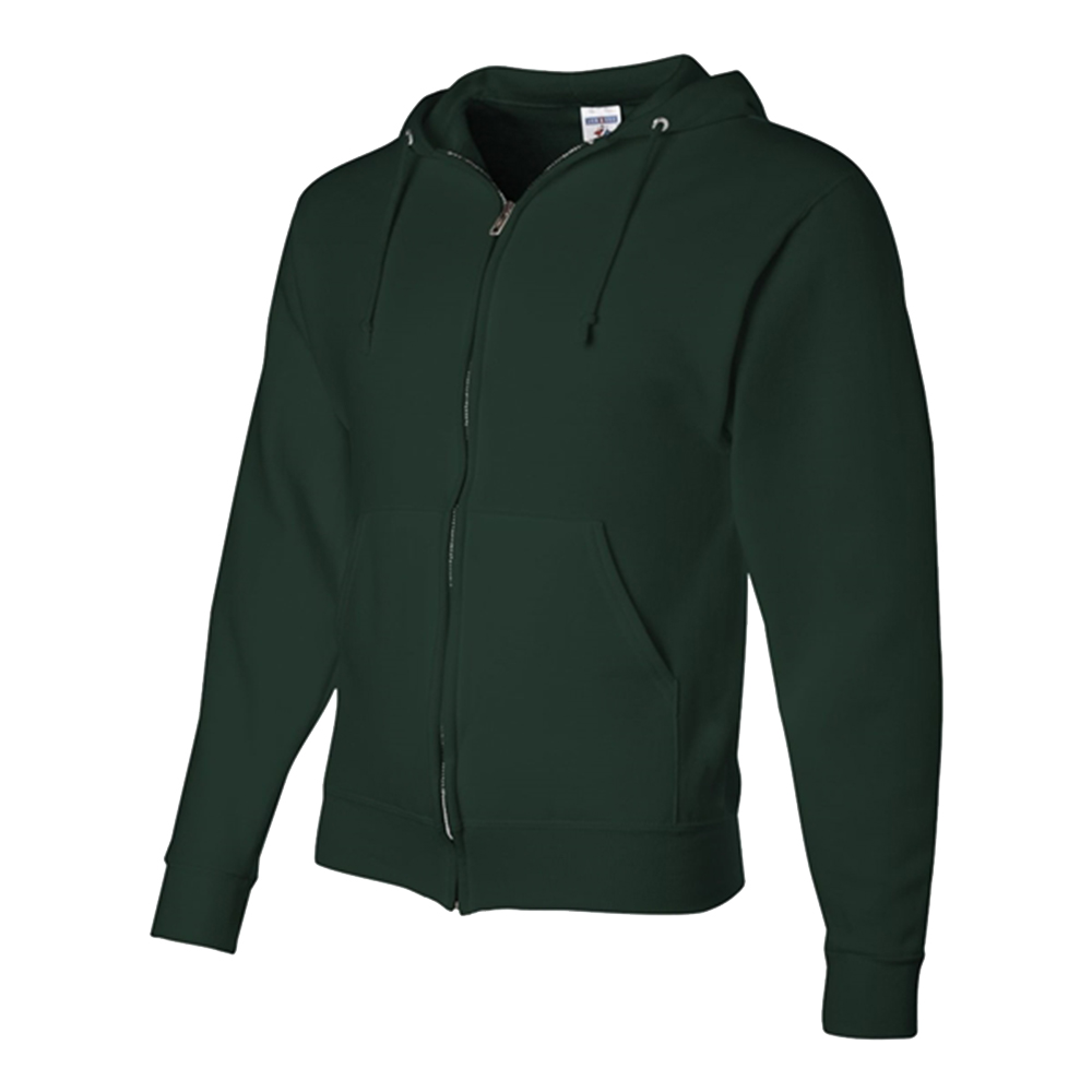 Jerzees NuBlend Full-Zip Hooded Sweatshirt Forest Green Sleeve