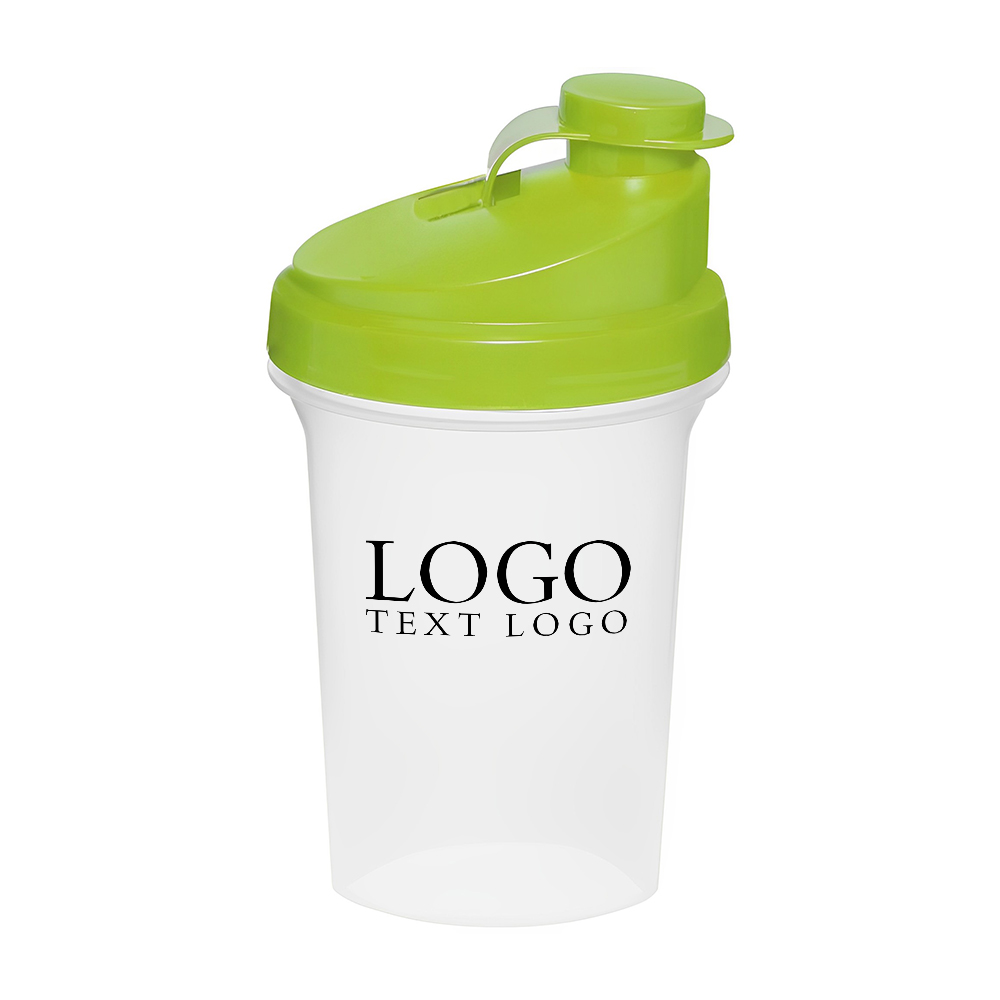 Green 16 oz Plastic Shaker Bottles With Logo