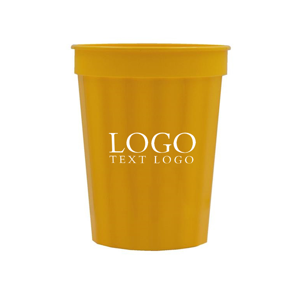 Yellow 16 oz Fluted Stadium Cup With Logo