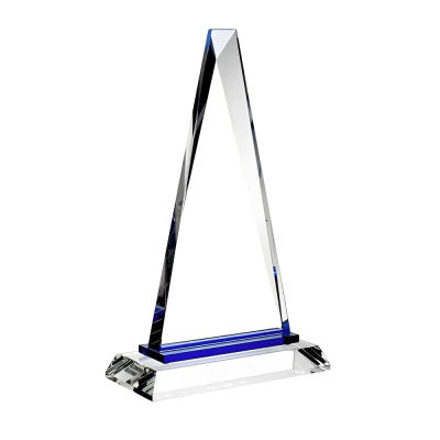 Customized Optic Crystal Blue Paramount Award