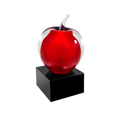 Glass Red Apple Award Trophy