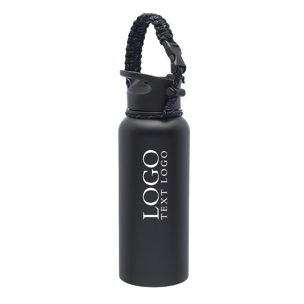 Black 34 oz Stainless Steel Water Bottle With Logo
