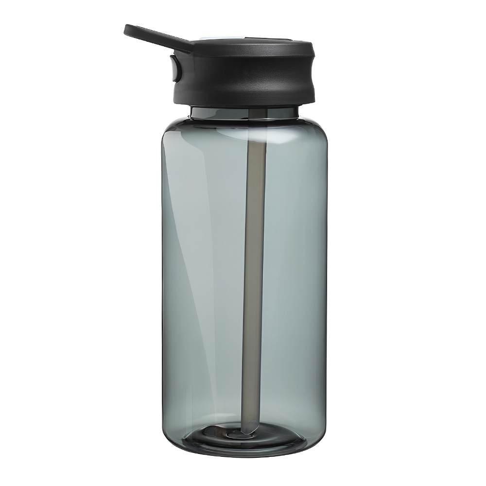 Gray 34 oz Plastic Water Bottle with Spout Lid