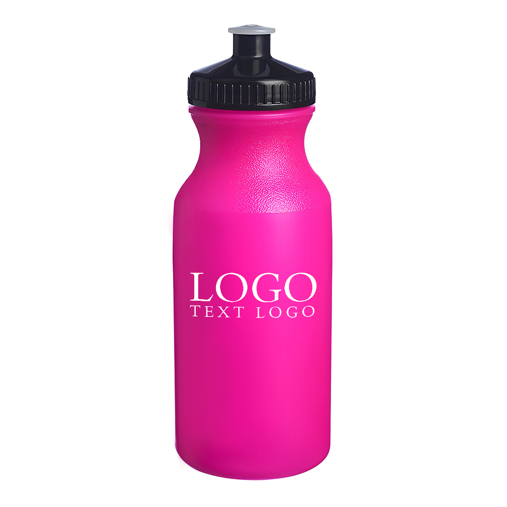 Neon Pink 20 oz Promotional Plastic Water Bottles With Logo