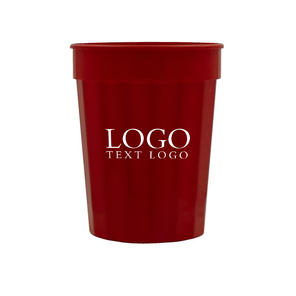 Red 16 oz Fluted Stadium Cup With Logo