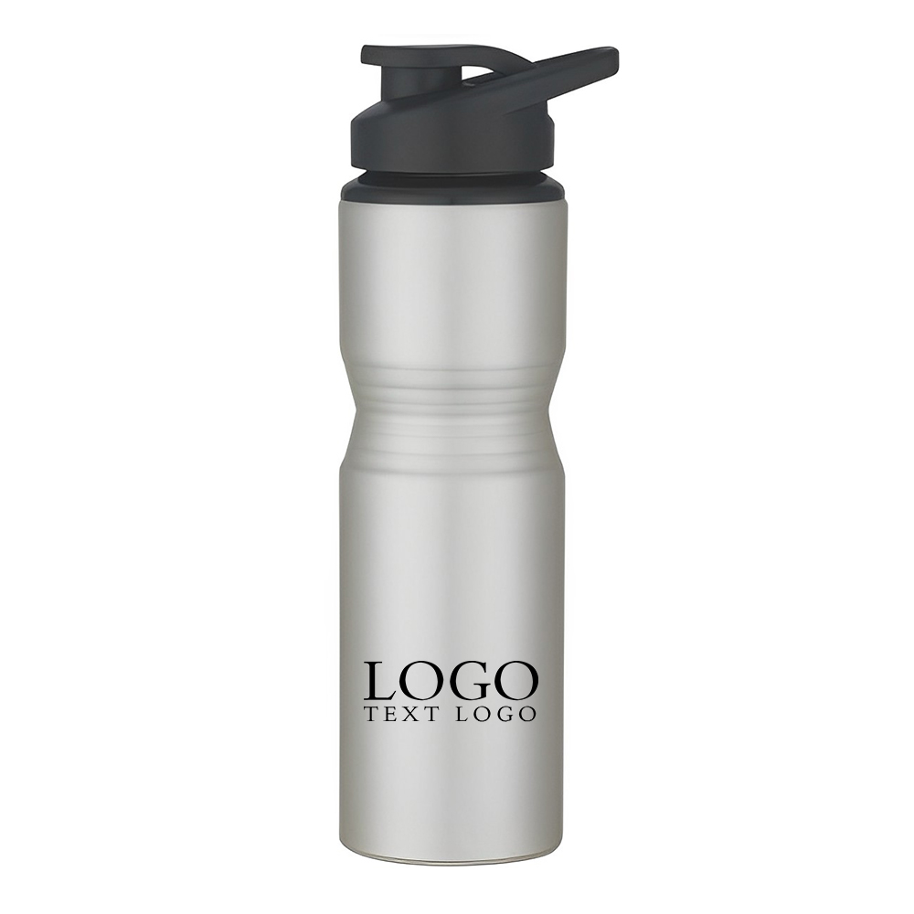 Advertising 28 Oz Aluminum Sports Bottle Matte Silver With Logo