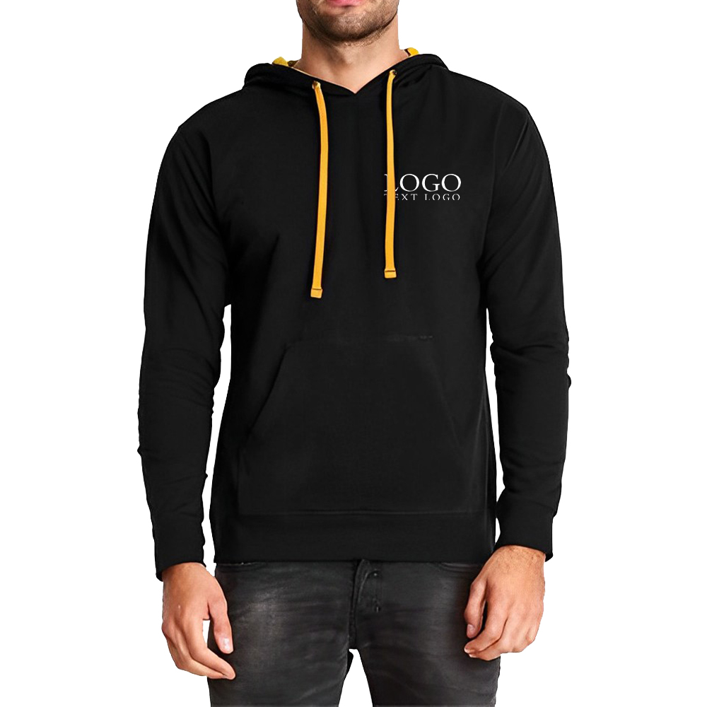Advertising Next Level Unisex French Terry Pullover Hoody Black Gold With Logo