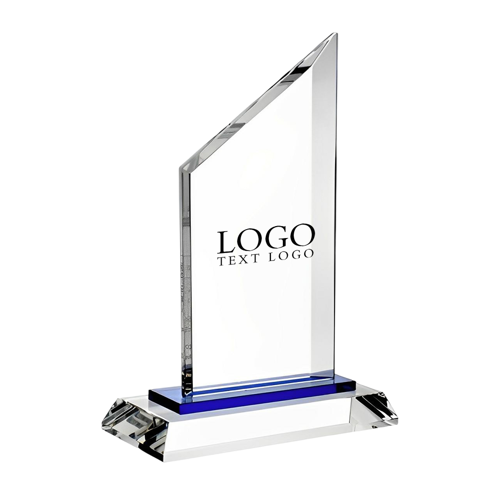 Crystal Glass Blue Sail Award With Logo Crystal Glass Blue Sail Award With Logo