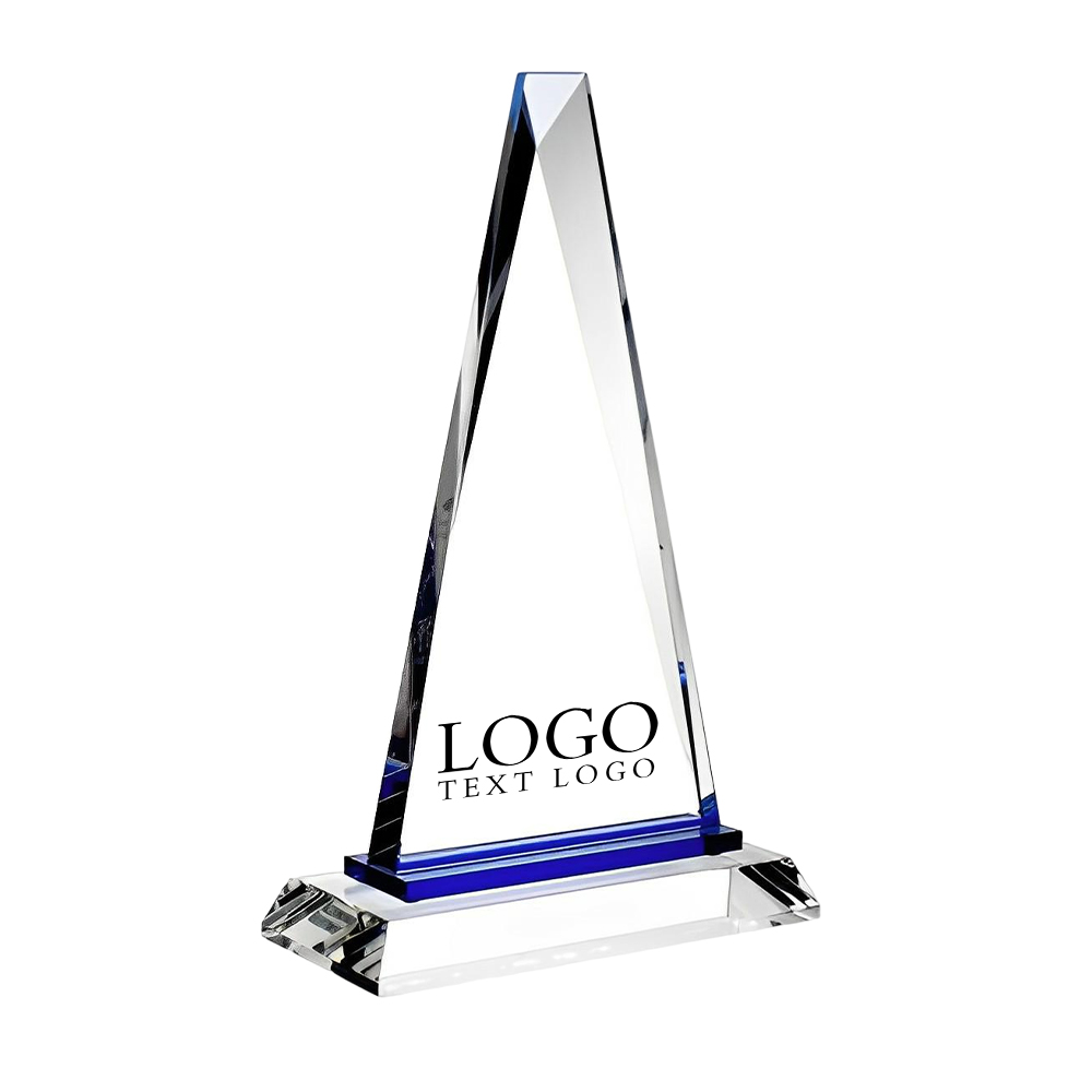 Optic Crystal Blue Paramount Award With Logo Optic Crystal Blue Paramount Award With Logo