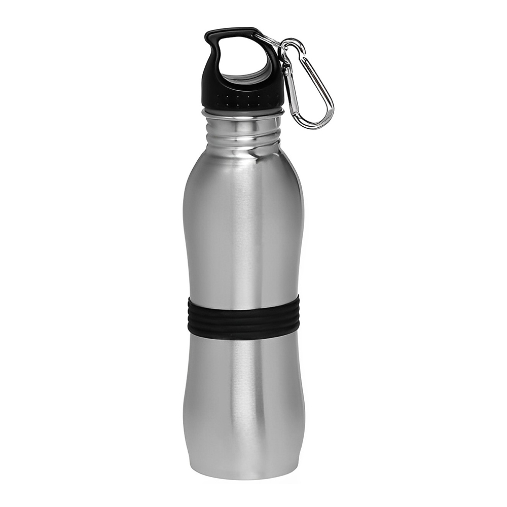 Promotional 24 oz Stainless Steel With Rubber Grip Bottles Silver