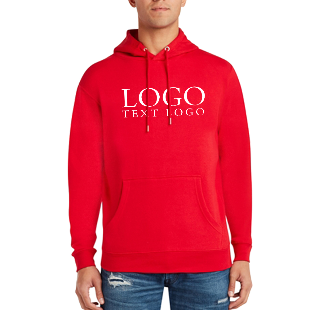 Lane Seven Unisex Premium Pullover Hooded Sweatshirt Red With Logo