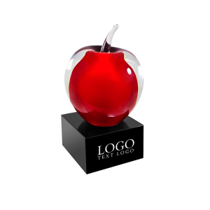 Glass Red Apple Award Trophy