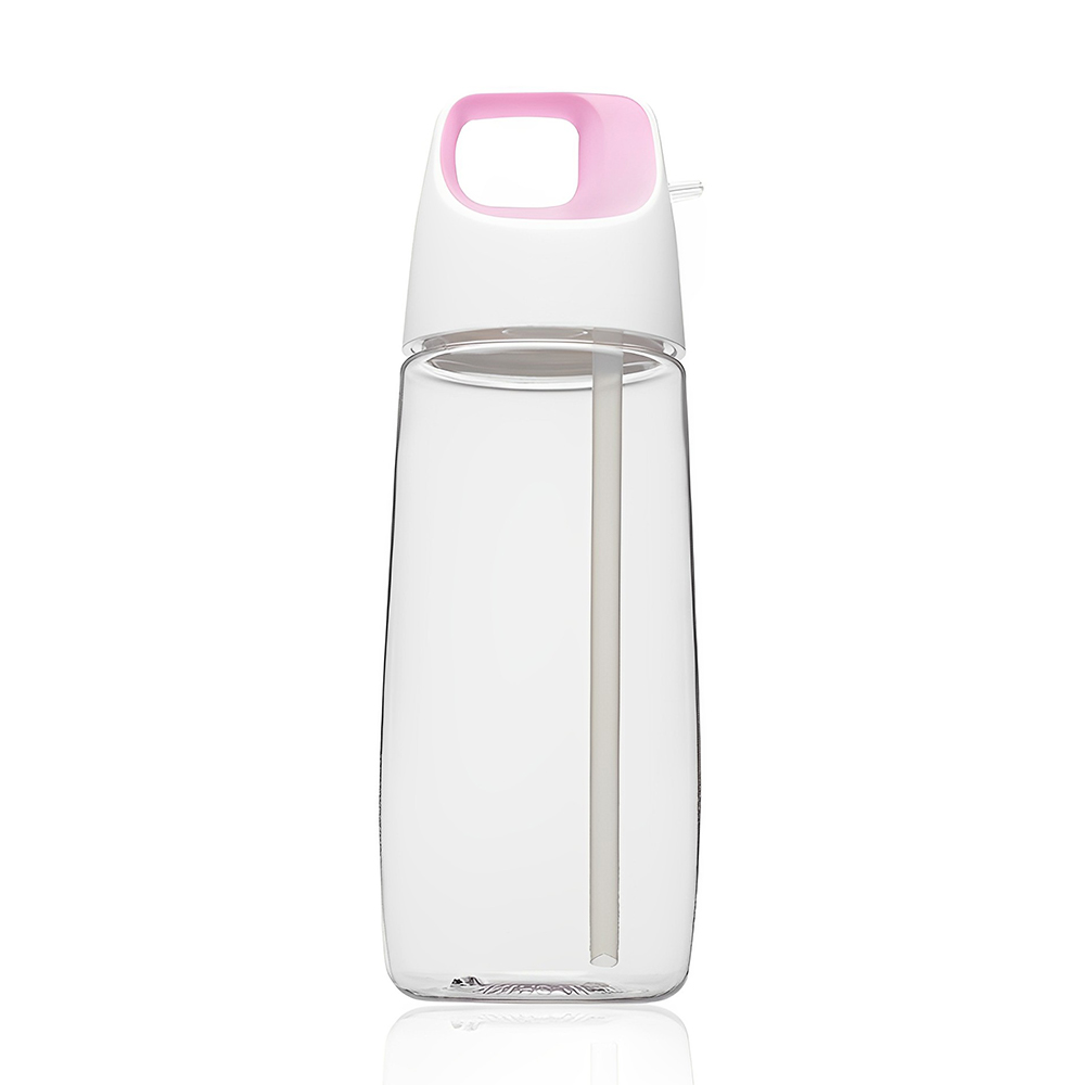 Pink 27 oz Accent Cube Water Bottles with Straw