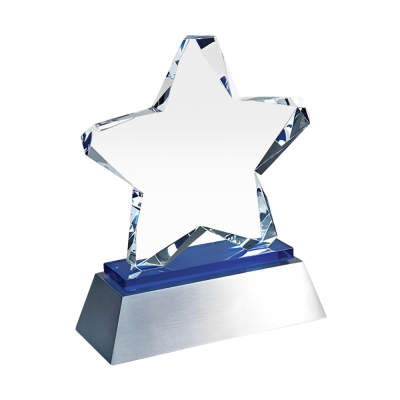 Personalized Blue Twinkle Star Crystal Award