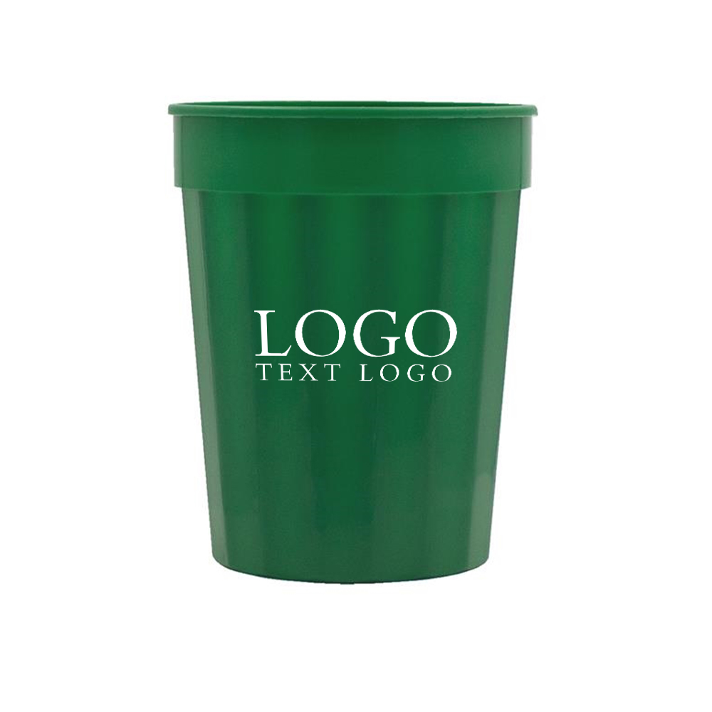 Green 16 oz Fluted Stadium Cup With Logo