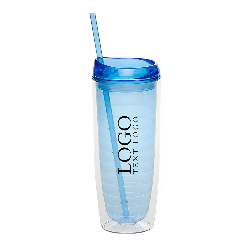 Plastic Cups Blue Logo