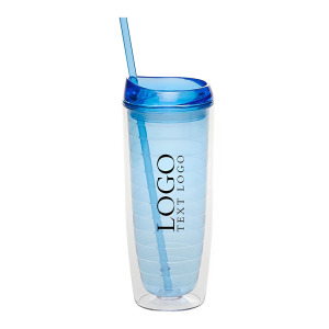 Customized 20 oz Reusable Plastic Cups with Lids and Straws
