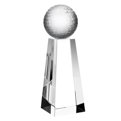 Crystal Glass Golf Ball with Tall Base With Custom Name