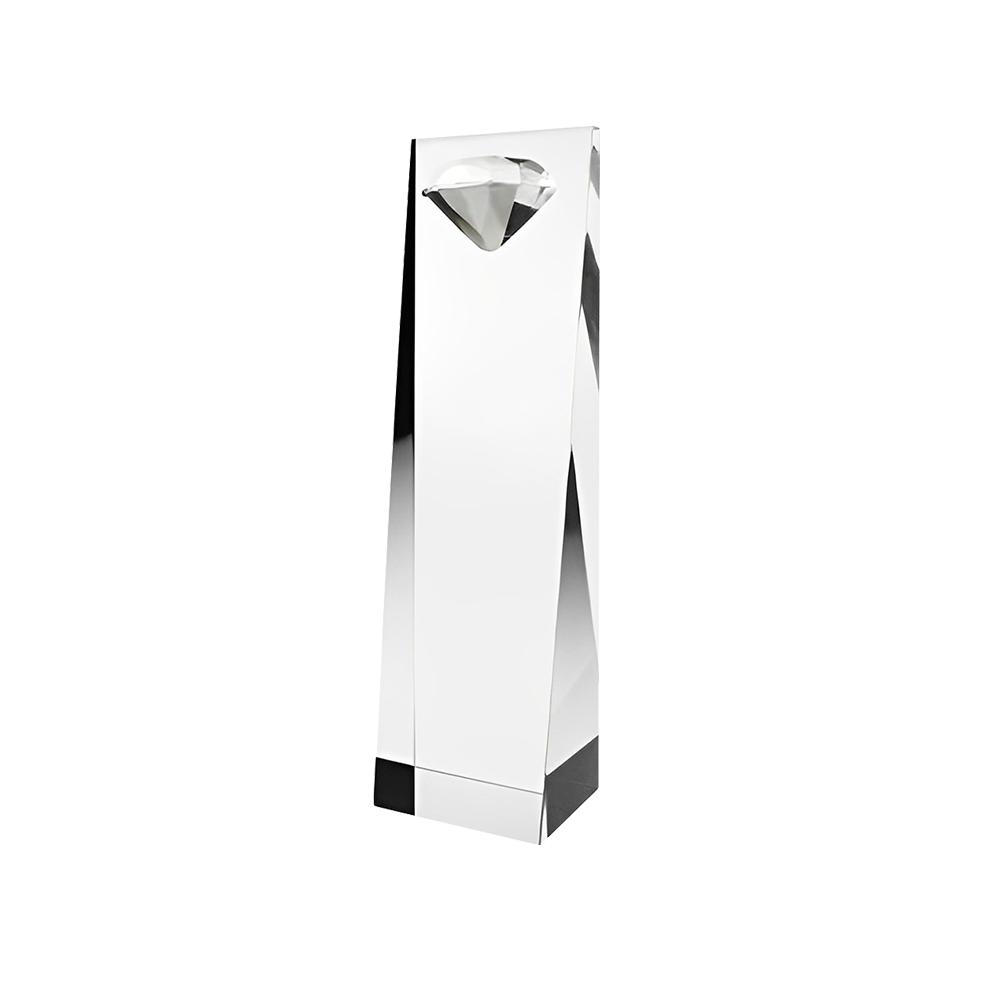 Diamond Tower Optic Crystal Award Clear Color