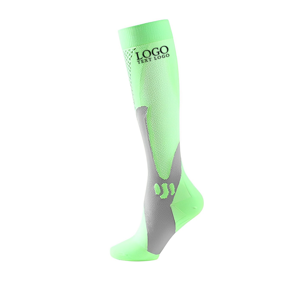Personalized Sports Outdoor Cycling Compression Socks Green With Logo