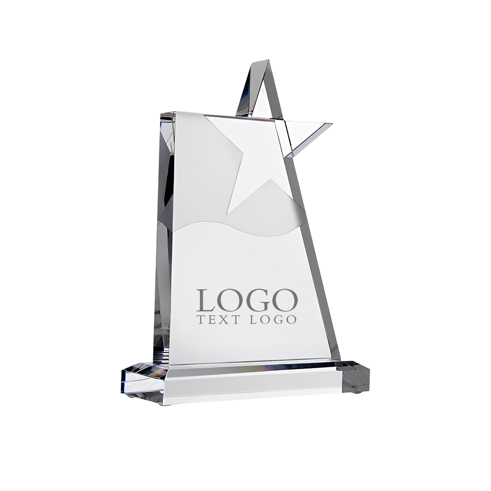 Waving Star Optic Crystal Award With Logo Waving Star Optic Crystal Award With Logo