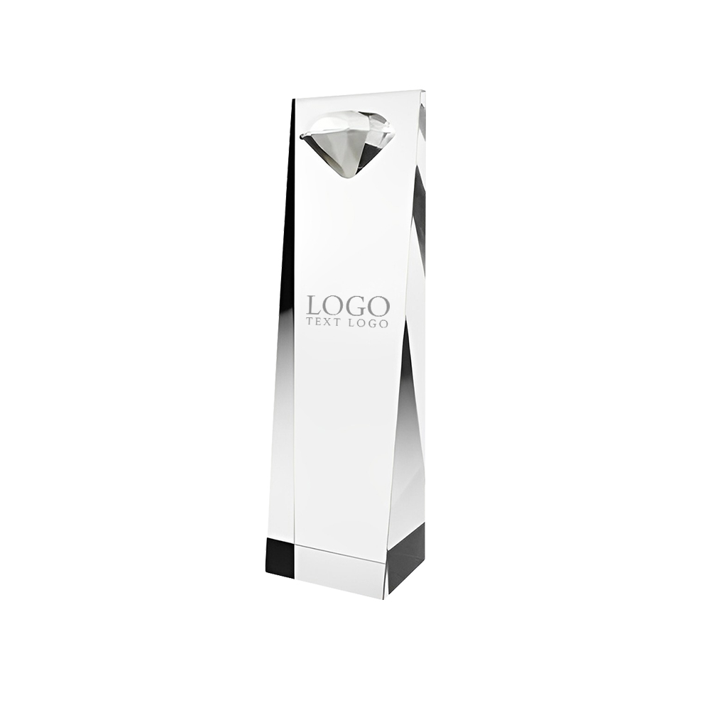 Diamond Tower Optic Crystal Award Clear With Logo