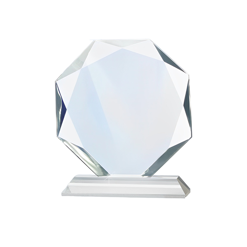 Custom Beveled Octagon Optic Crystal Award