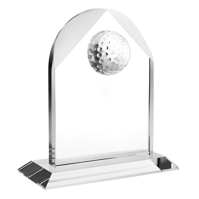 Distinguished Golf Arch Crystal Award With Custom Name