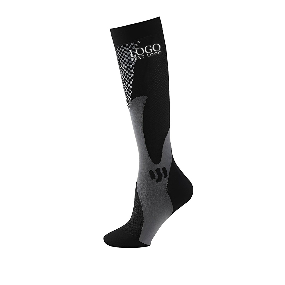 Personalized Sports Outdoor Cycling Compression Socks Black With Logo