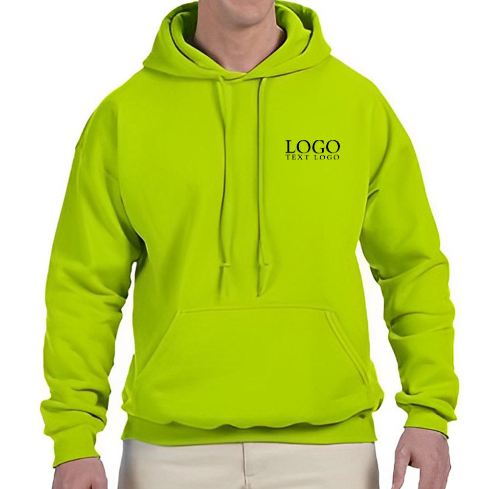 Safety Green Adult DryBlend Hooded Sweatshirt With Logo