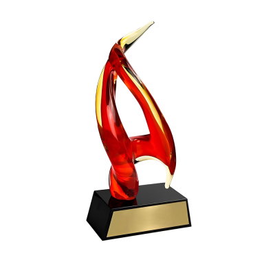 Glass Inferno Award with Black Base
