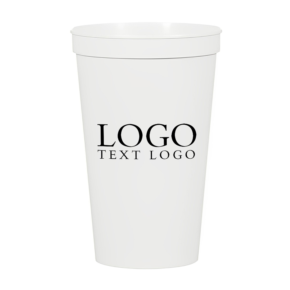 White 22 oz Big Game Stadium Cup With Logo